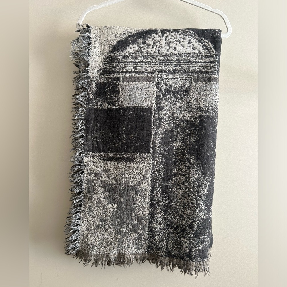 Wilfred 100% Wool BLANKET XL Scarf neutral brown & greys